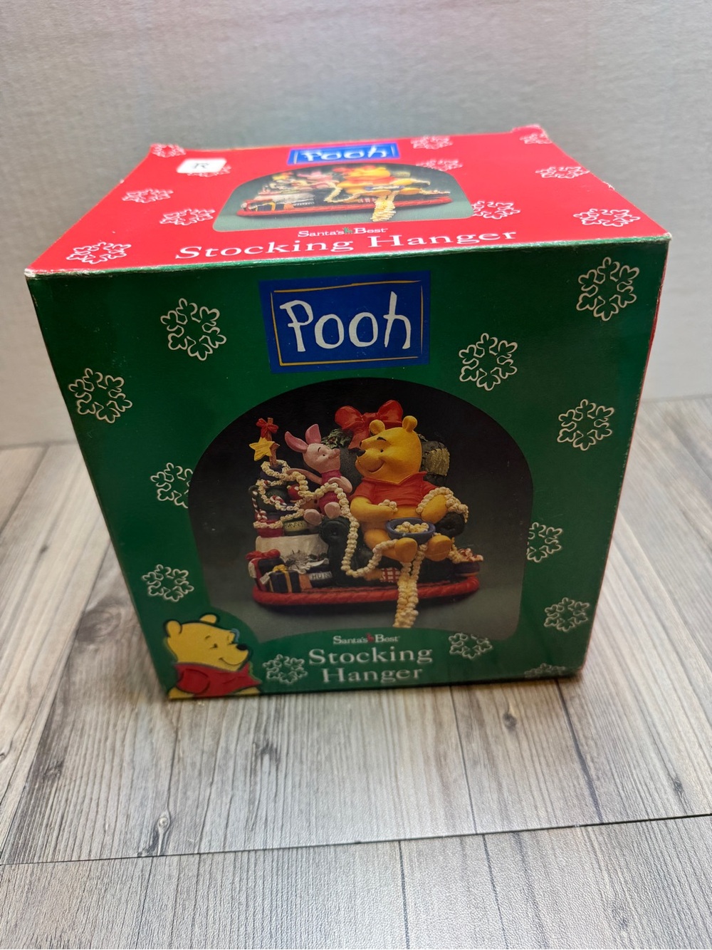 Vintage Pooh Winnie Holiday Mantle Stocking Holder Ornament New Disney Christmas
